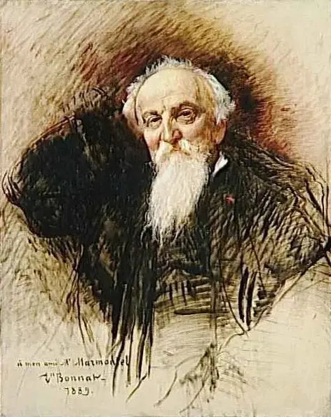 Portrett av Antoine François Marmontel (1816-1898), fransk pianist, komponist og musikolog - Léon Bonnat