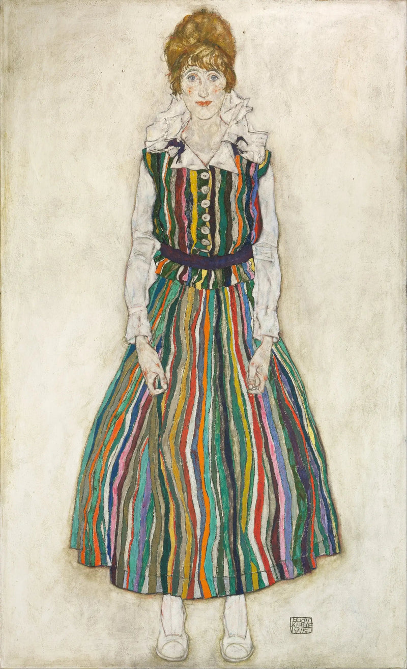 Portrett av Edith (kunstnerens ektefelle) - Egon Schiele