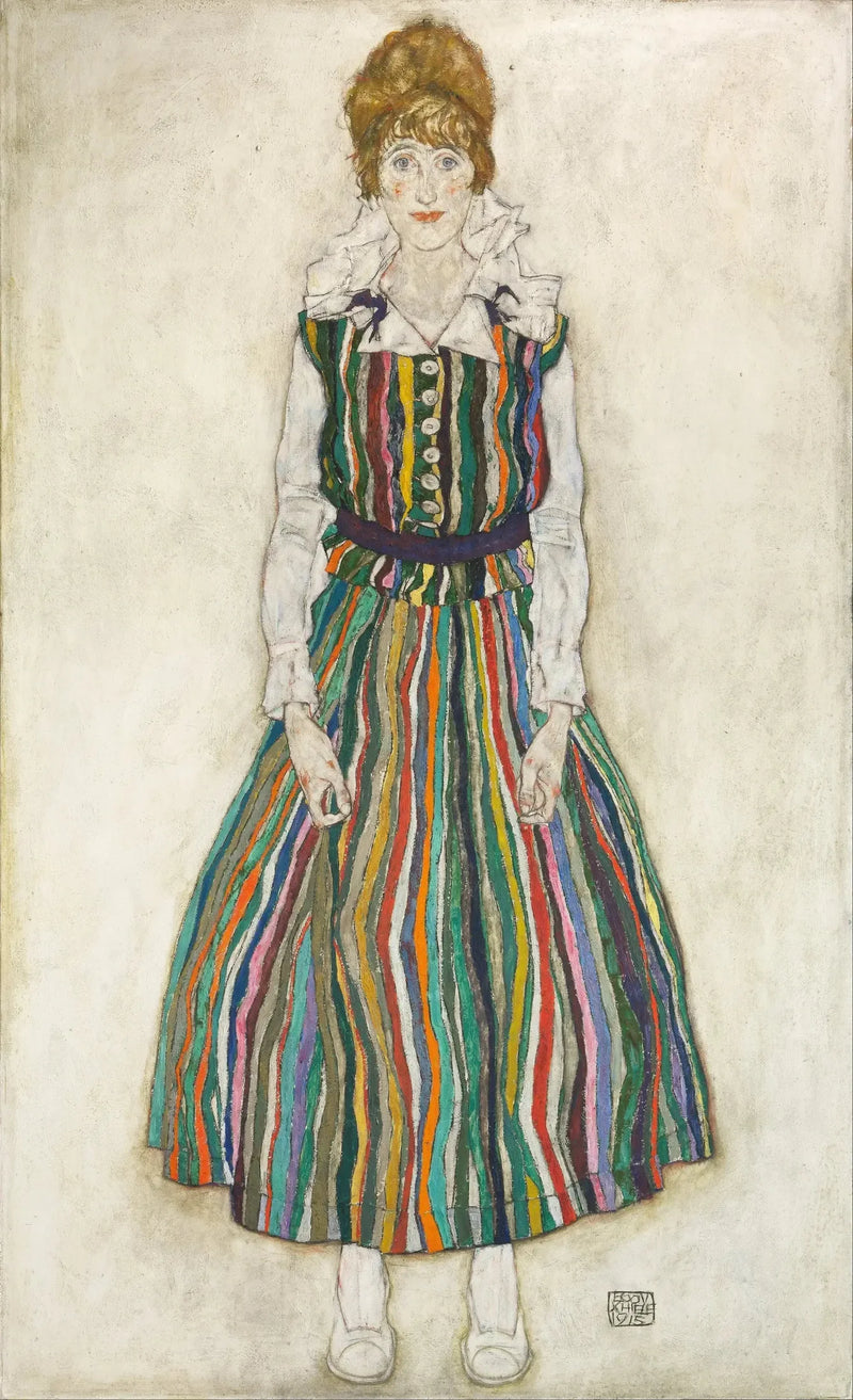 Portrett av Edith (kunstnerens ektefelle) - Egon Schiele