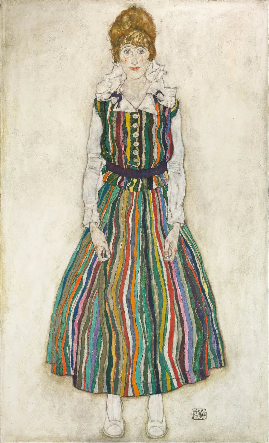 Portrett av Edith (kunstnerens ektefelle) - Egon Schiele