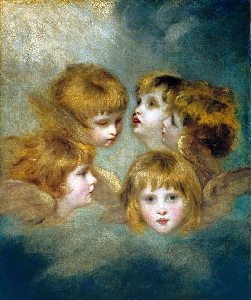 Barnetrykk fra ulike vinkler: «Englehoder» - Joshua Reynolds