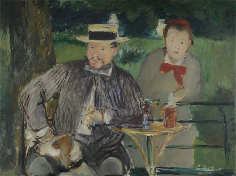 Portrett av Ernest Hoschede og datteren hans Marthe - Édouard Manet