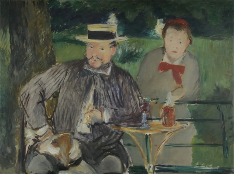 Portrett av Ernest Hoschede og datteren hans Marthe - Édouard Manet