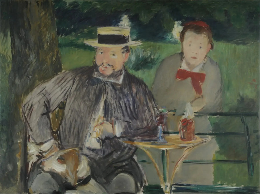 Portrett av Ernest Hoschede og datteren hans Marthe - Édouard Manet
