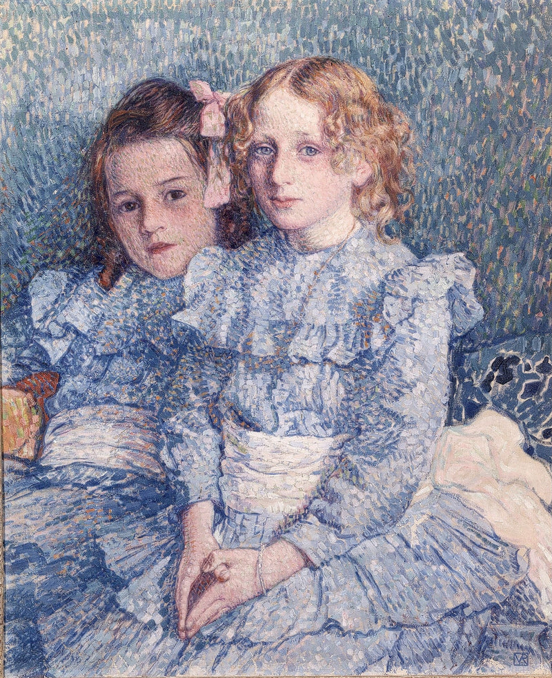Portrett av Hélène og Michètte Guinotte - Théodore van Rysselberghe