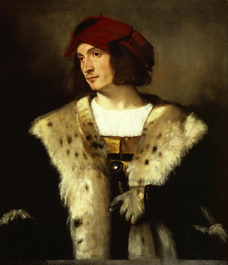 Portrett av en mann med rød hatt - Titian