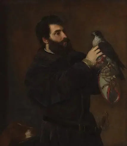 Mannsportrett med falcon - Titian