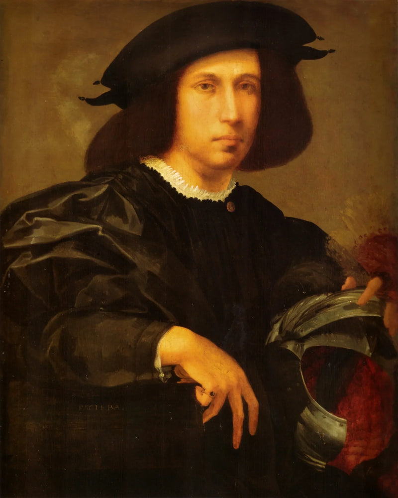 Portrett av en mann med hjelm - Rosso Fiorentino