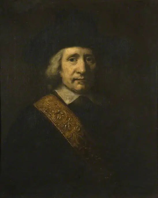 Portrett av mann (Standartenbærer, Floris Soop, 1604–1657) - Rembrandt