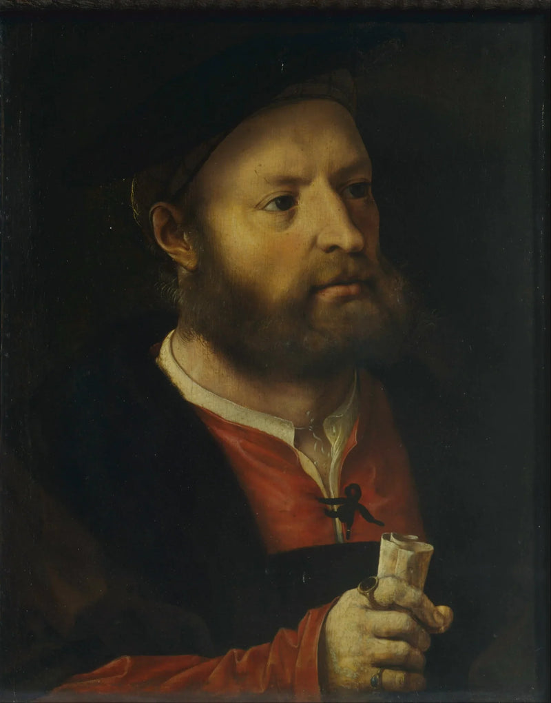 Portrett av en mann, kanskje den portugisiske humanisten og historikeren Damião de Góis - Jan Gossaert