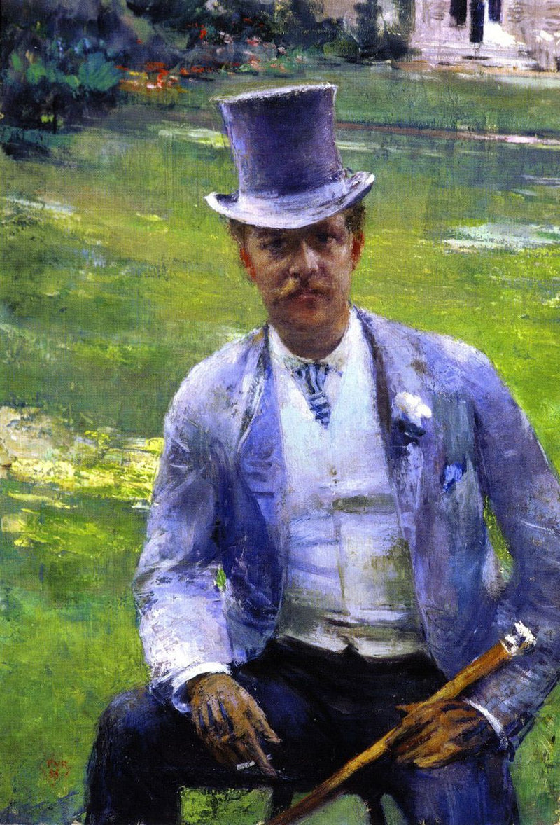 Portrett av Octave Maus som dandy - Théodore van Rysselberghe