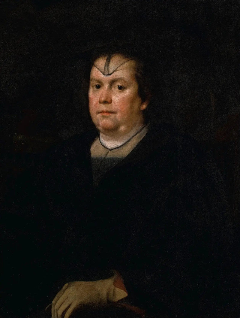 Portrett av Olimpia Maidalchini Pamphilj (1591-1657), midlang, kledd i svart - Diego Velázquez