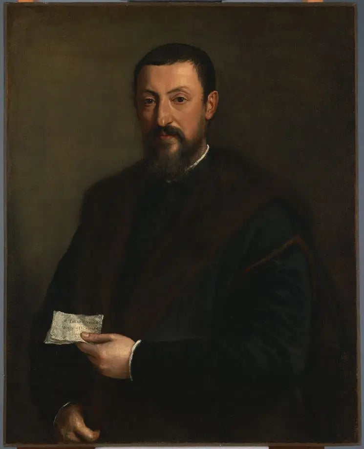 Portrett av en venn av Titian, Marco Mantova Benevides - Titian