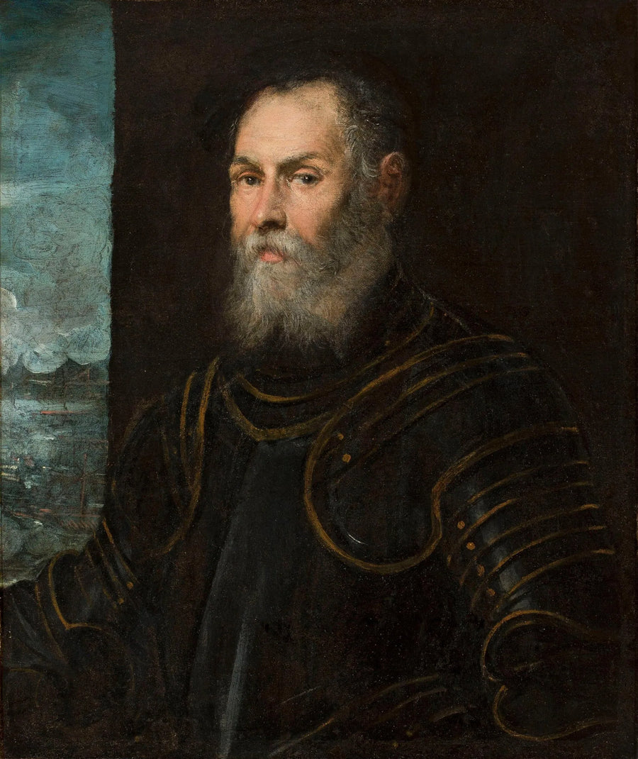 Portrett av en venetiansk admiral. - Jacopo Tintoretto