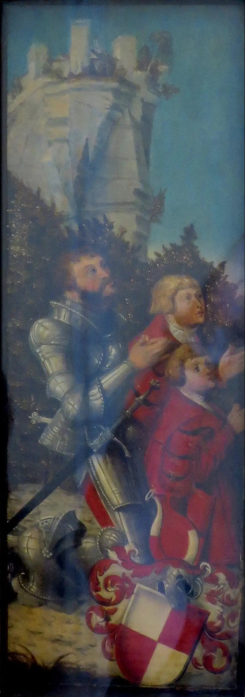 Portrett av en ridder og hans to sønner - Lucas Cranach den eldre