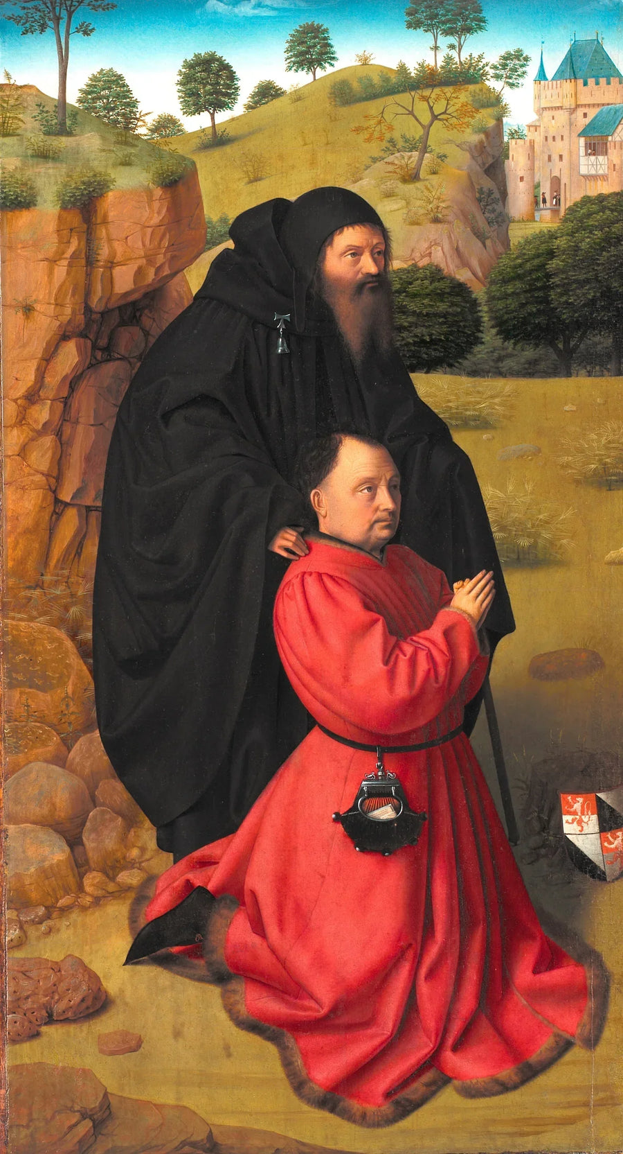 Portrett av en giver presentert av Sankt Antonius. - Petrus Christus