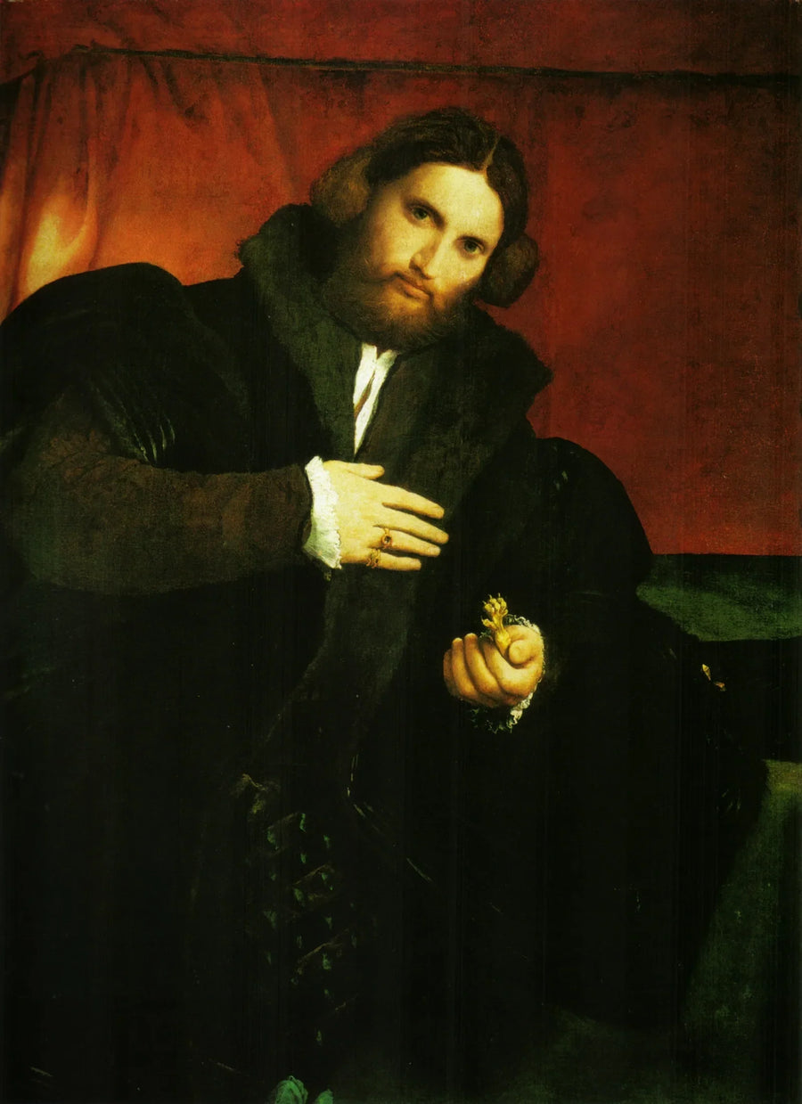 Portrett av en gentleman med løveklør - Lorenzo Lotto