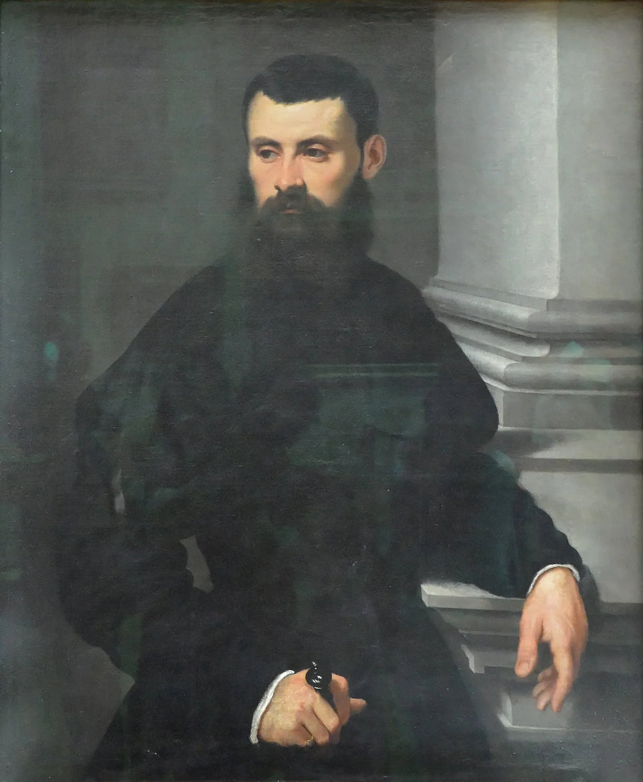 Portrett av en gentleman, hånden på sverdet - Jacopo Tintoretto