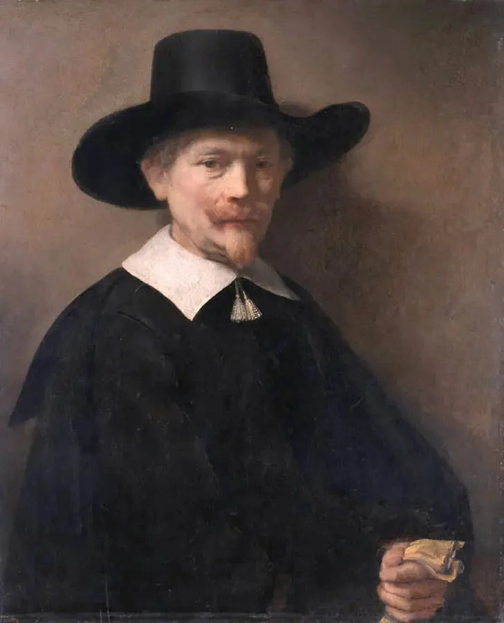 Portrett av en mann med hansker i hånden - Rembrandt