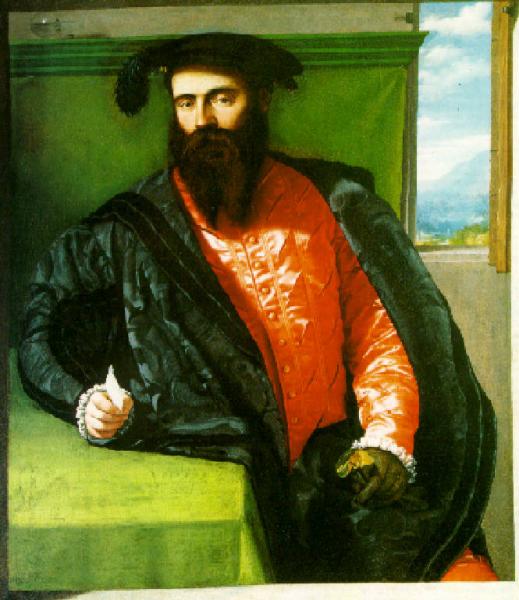 Portrett av en mann med et brev - Alessandro Bonvicino