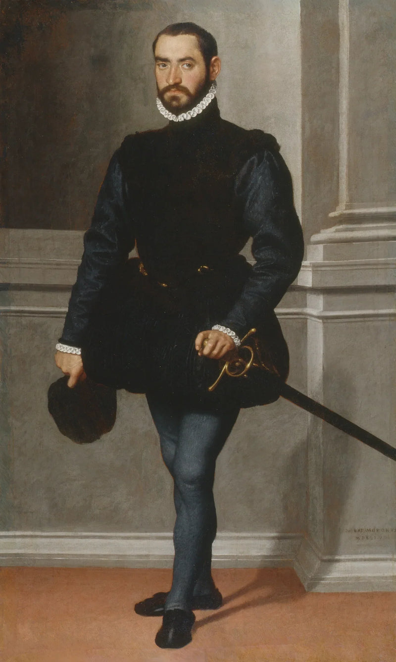Portrett av en skjegget mann i svart - Giovanni Battista Moroni