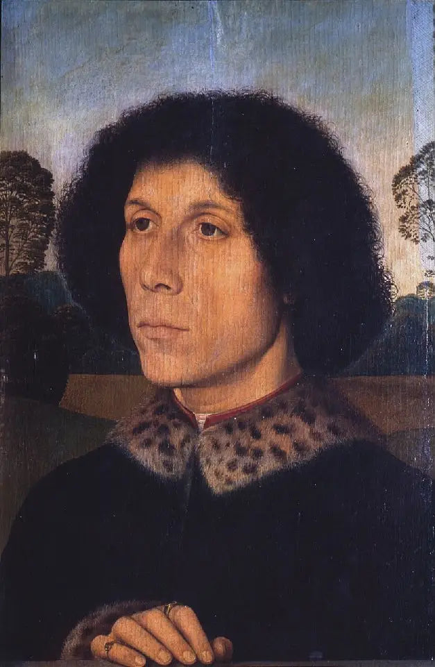 Portrett av en mann i et landskap - Hans Memling