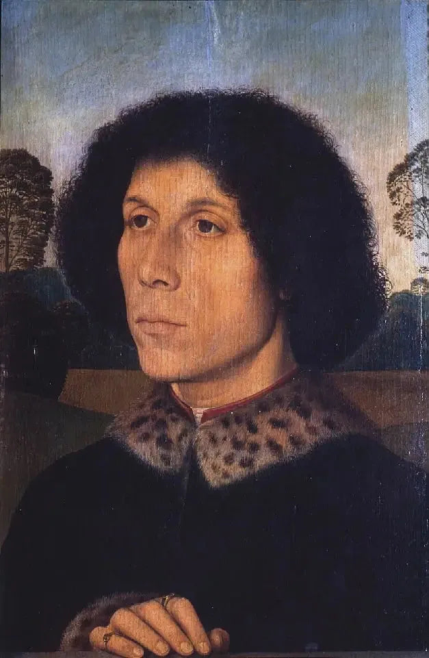 Portrett av en mann i et landskap - Hans Memling