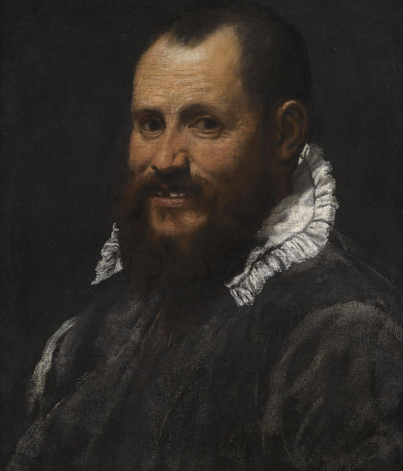 Portrett av en mann, i brystbildet, med hvit skjorte - Annibale Carracci