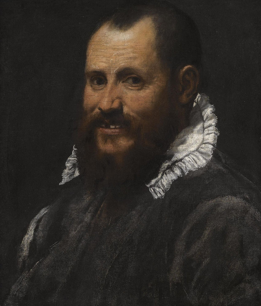 Portrett av en mann, i brystbildet, med hvit skjorte - Annibale Carracci