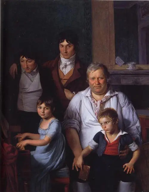 Portrett av en mann og hans barn - Jacques-Louis David