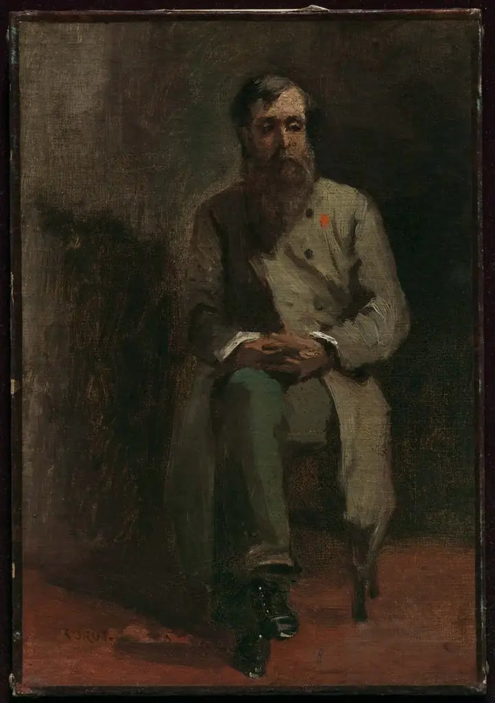 Portrett av en mann - Jean-Baptiste Camille Corot