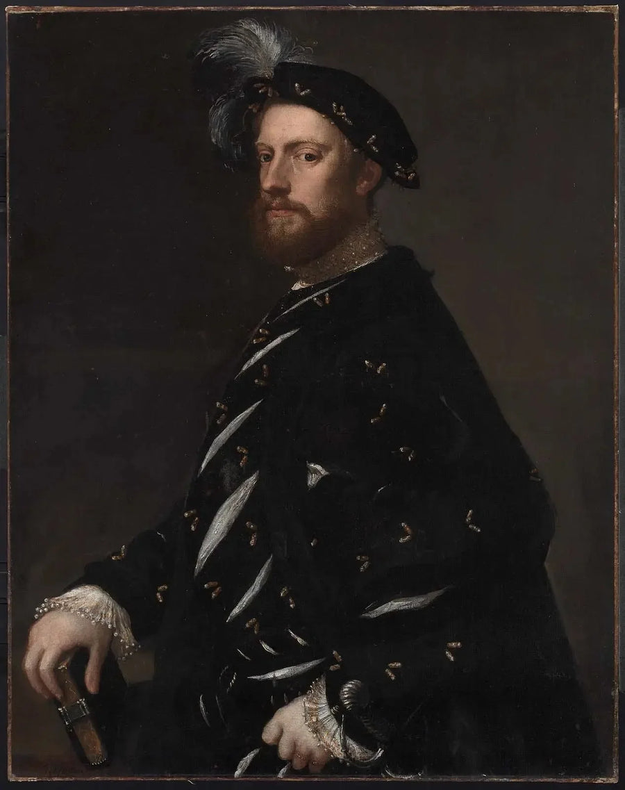 Portrett av en mann som holder en bok - Titian
