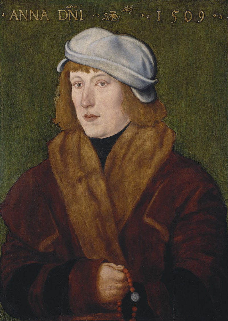 Portrett av en ung mann med en rosenkrans - Hans Baldung Grien