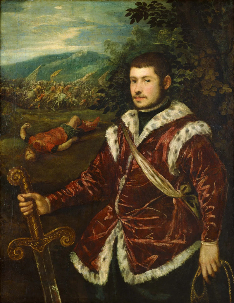 Portrett av en ung mann i David - Jacopo Tintoretto