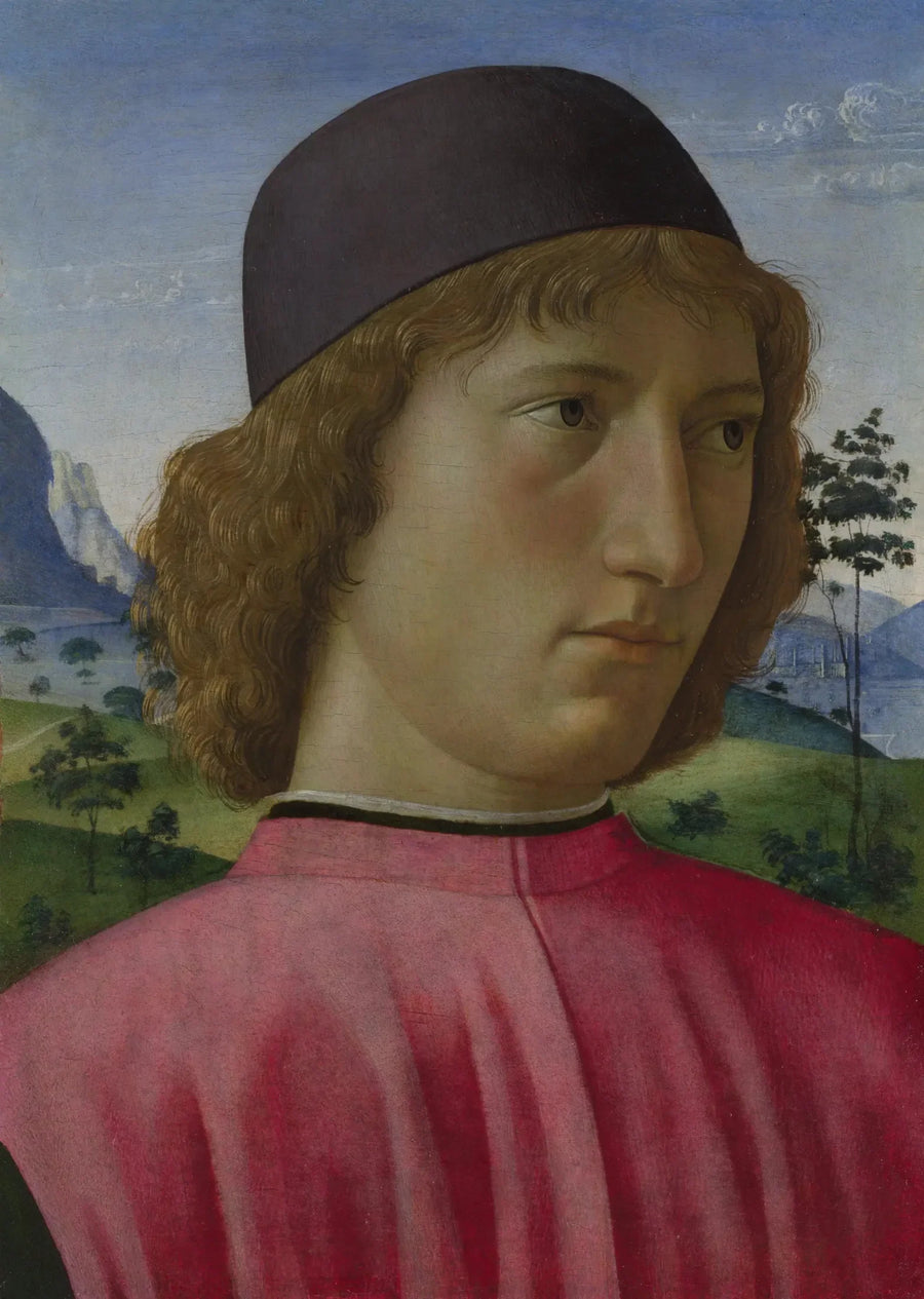 Portrett av en ung mann i rødt - Domenico Ghirlandaio