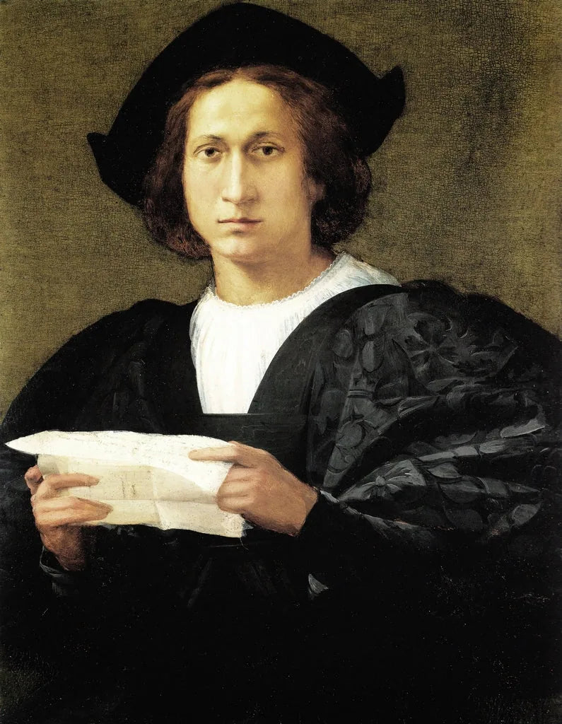 Portrett av en ung mann som holder et brev - Rosso Fiorentino