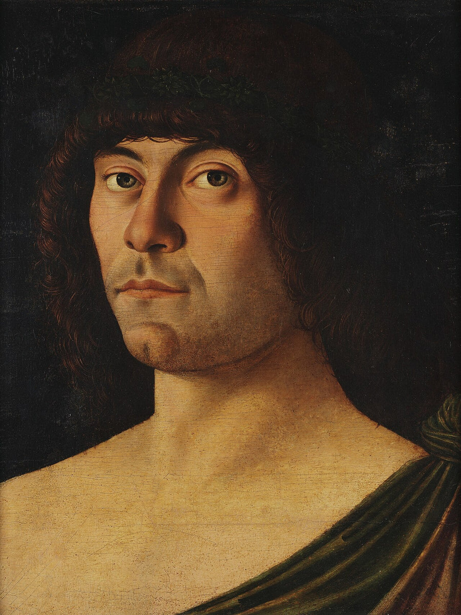 Portrett av en ung mann kledd i antikk stil - Giovanni Bellini