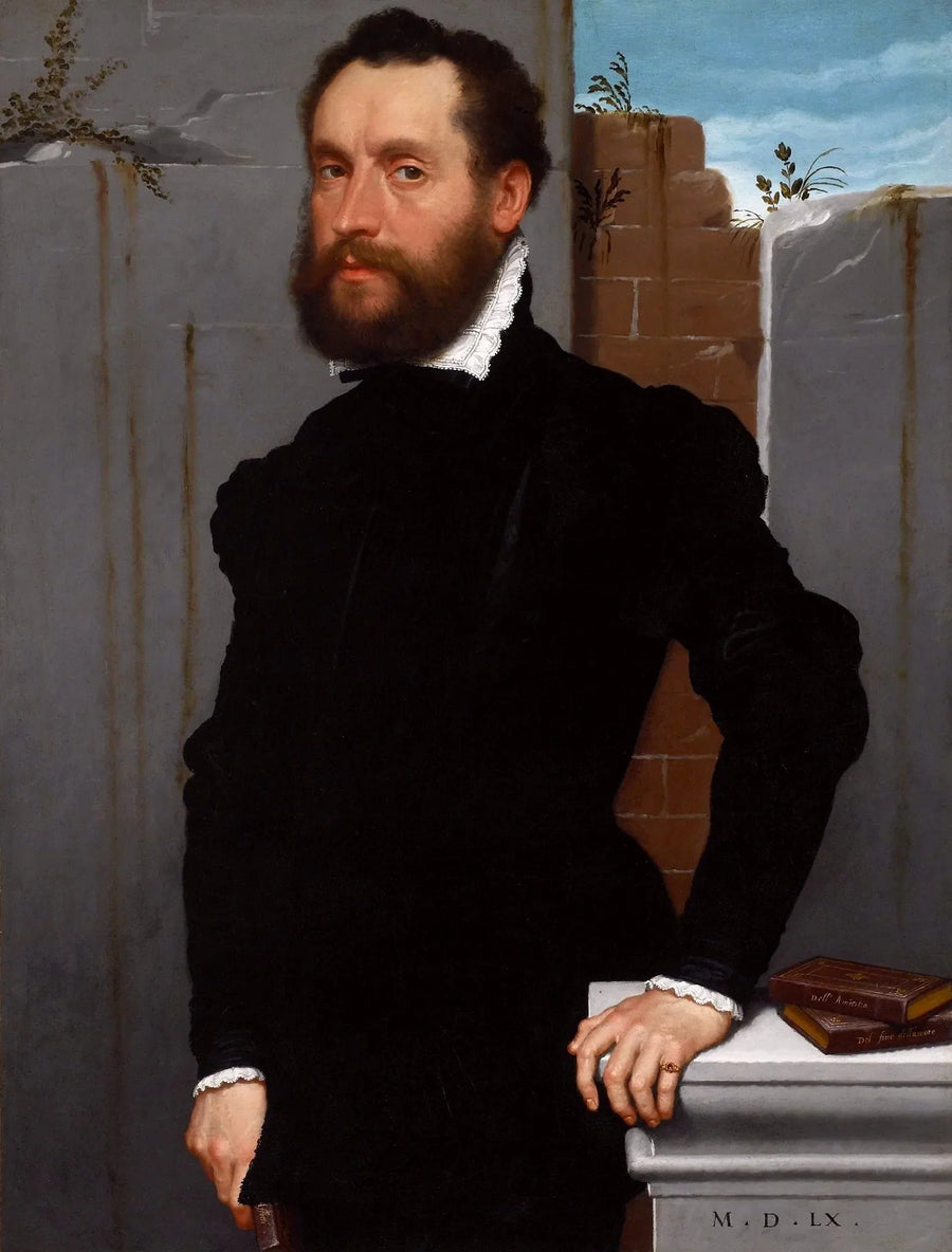Portrett av en ukjent poet. - Giovanni Battista Moroni