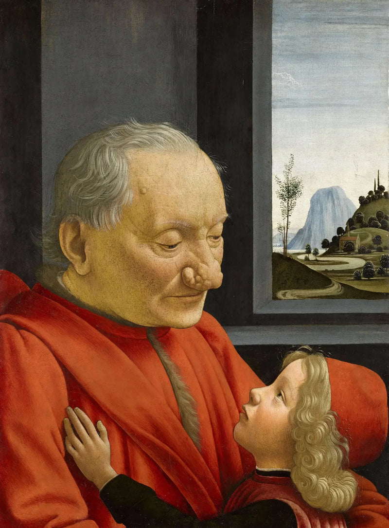 Portrett av en gammel mann og en ung gutt - Domenico Ghirlandaio