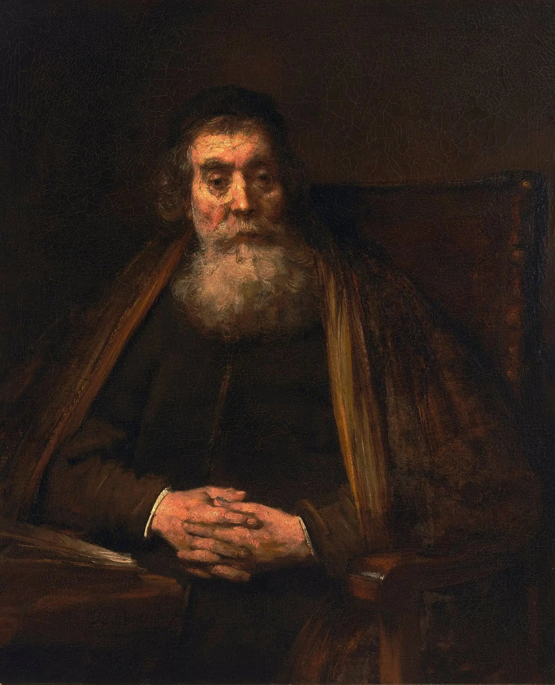 Portrett av en gammel mann (sannsynligvis pedagogen, Jan Amos Komensky kalt Comenius) - Rembrandt