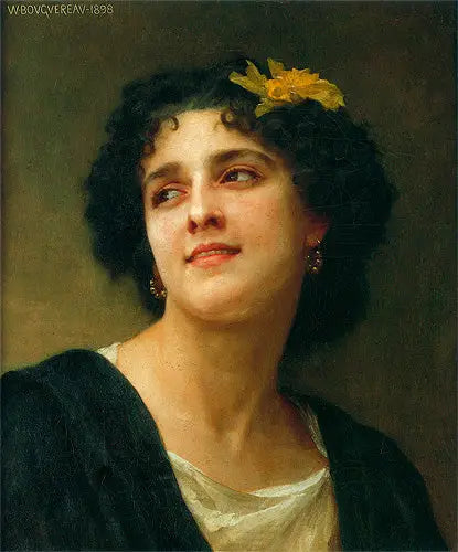 Portrett av en brunett. - Bouguereau