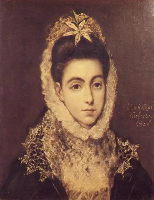 Portrett av en dame med blomst - El Greco