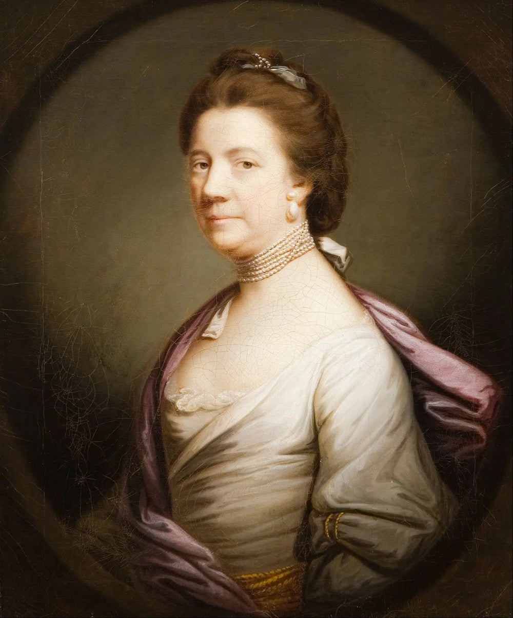 Portrait d'une dame en blanc - Joshua Reynolds image 1 reproduction de peinture à l’huile