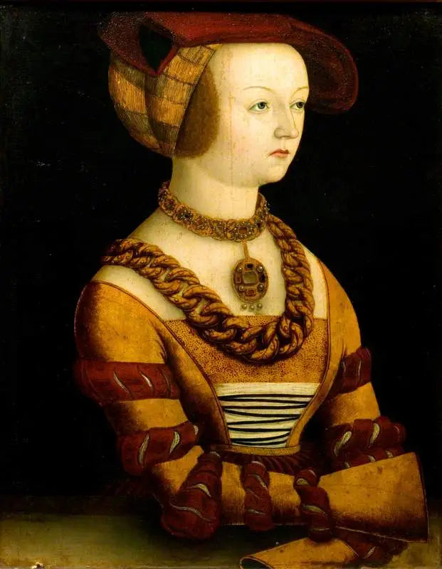 Portrett av en dame i kostyme rundt 1530 - Lucas Cranach den eldre