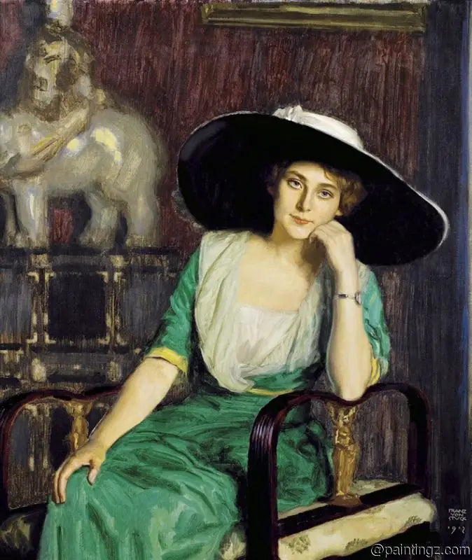 Portrett av en Dame - Franz Von Stuck