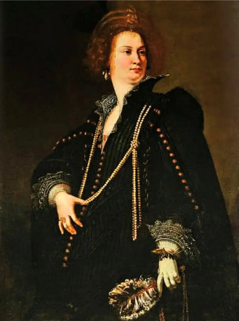 Portrett av en dame som holder en fans - Artemisia Gentileschi