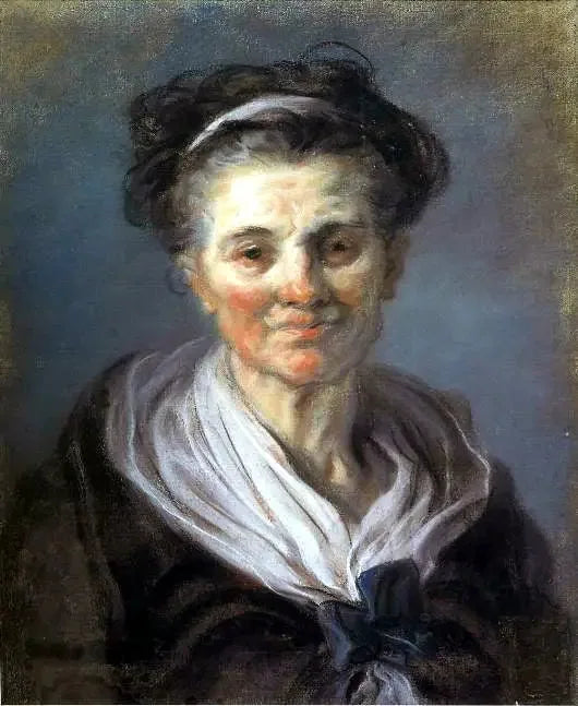 Portrett av en eldre kvinne - Jean-Honoré Fragonard
