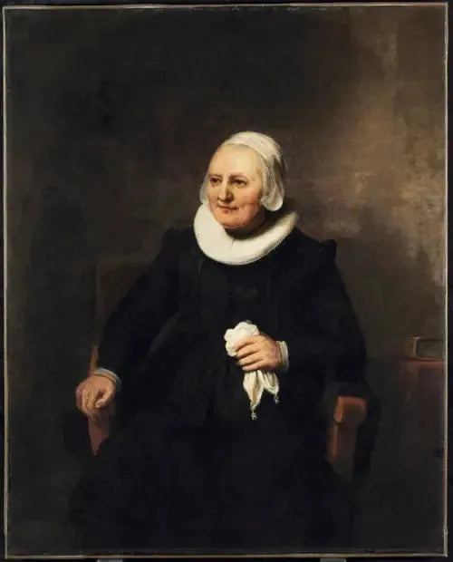 Portrett av en kvinne som sitter med et lommetørkle - Rembrandt