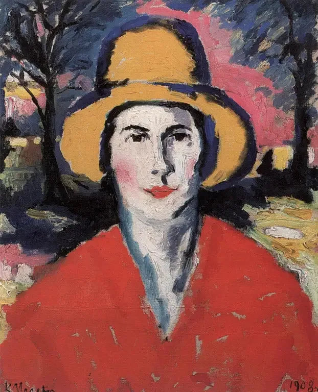 Portrett av en kvinne med gul hatt - Kazimir Malevich