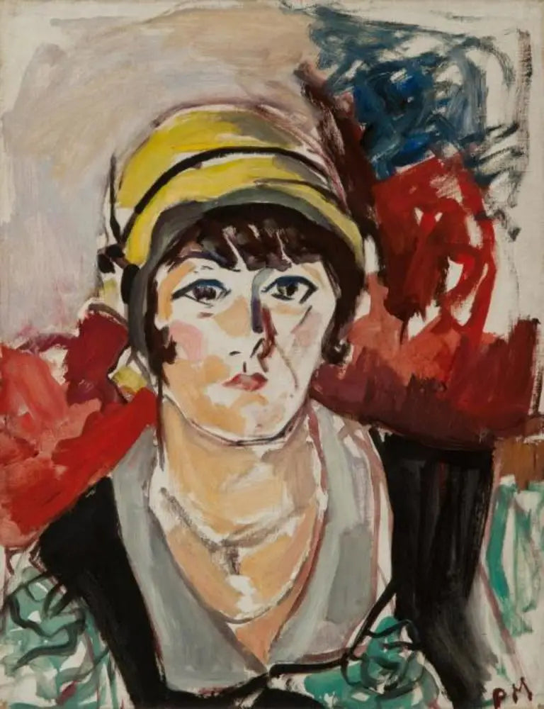 Portrett av en kvinne med gul hatt - Piet Mondrian